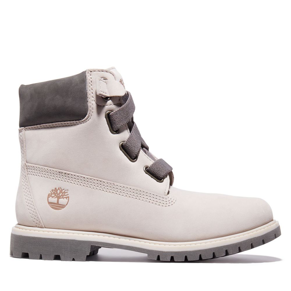 Bocanci 6-Inch Timberland Dama Albi - Premium Pull-On - Romania - QSFDLX367